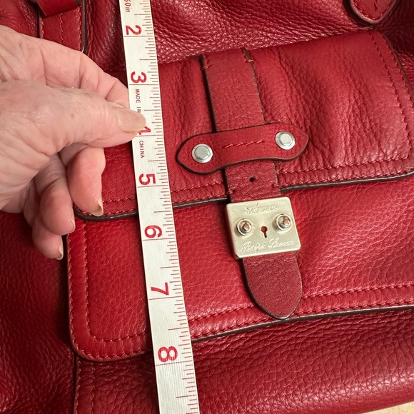 Ralph Lauren Red Leather Satchel Handbag - Women's Stylish Shoulder Bag - Picture 11 of 13
